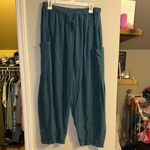 Tarse size medium teal pants with elastic waistband